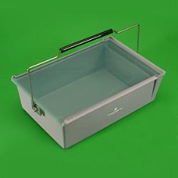 Black ABS specimen transport tray with transparent sliding lid ...